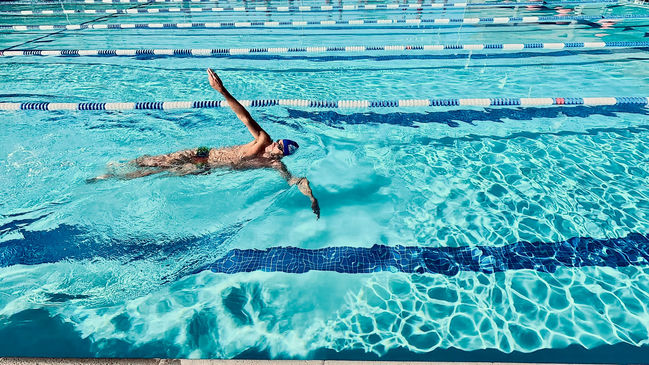 Swimmer in backstroke