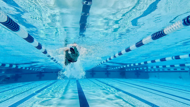 Competitive swimmer underwater