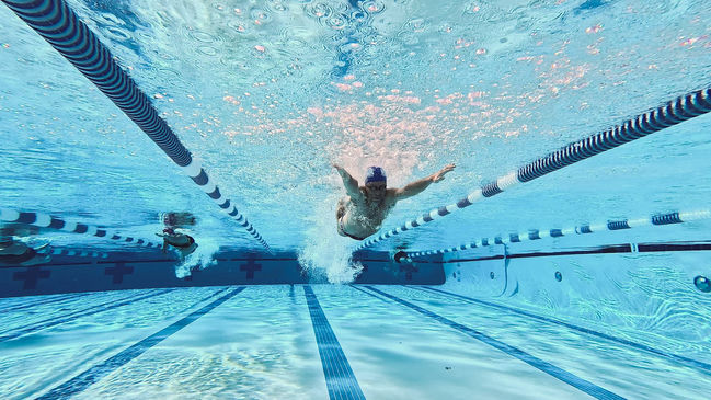 Butterfly swimmer underwater